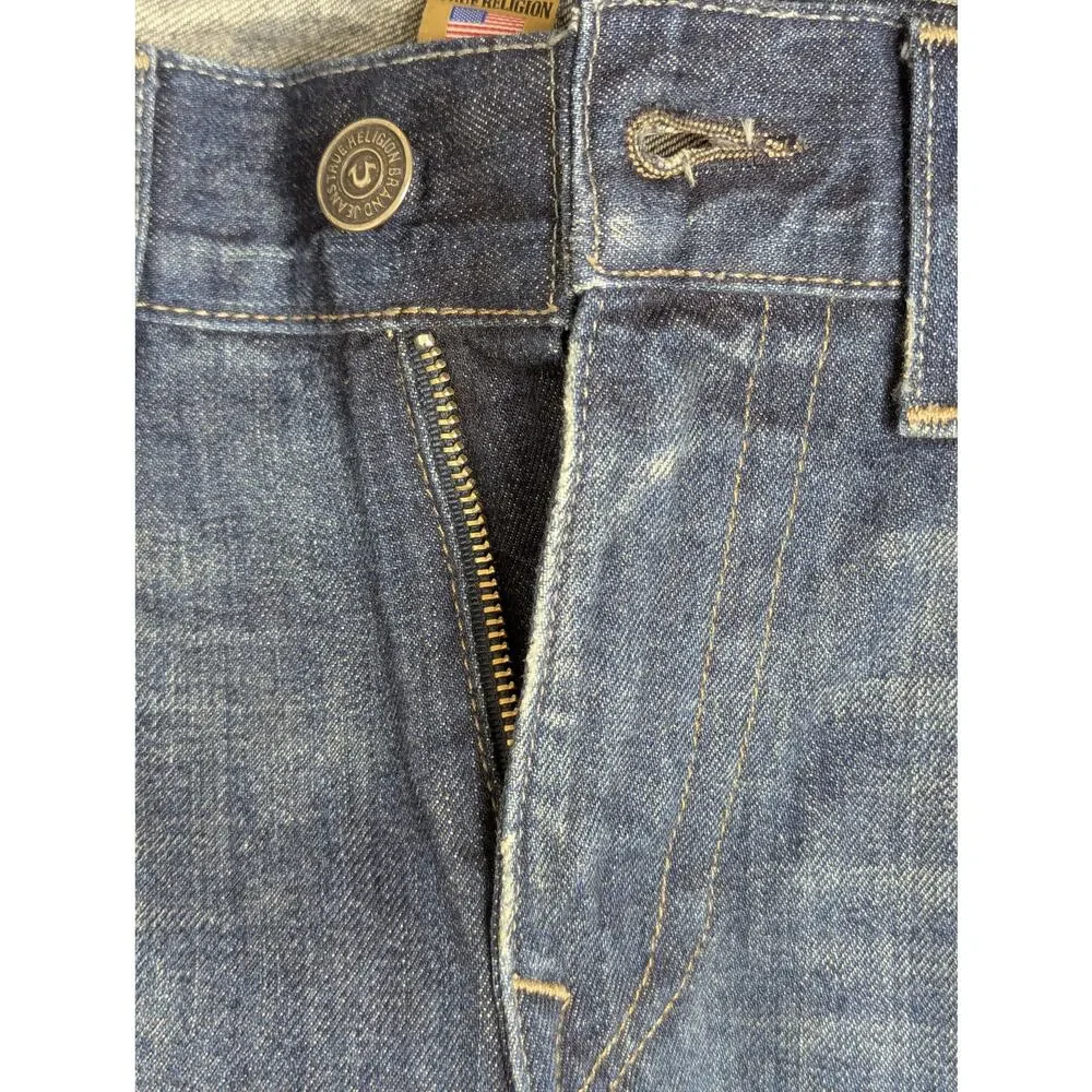 True Religion Ricky Relaxed Straight Blue Jeans‎ 36x34
